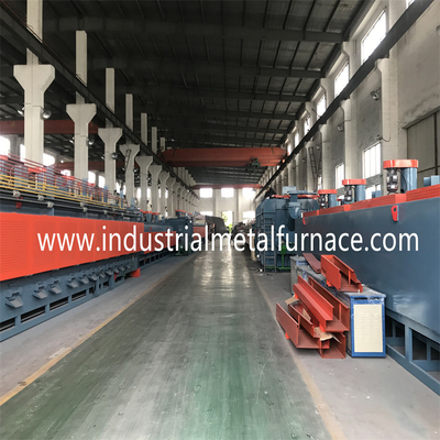 kualitas  960kw Natural Gas Chain Type Mesh Belt Furnace 55Cr3 1500 X 14000 X 200mm pabrik