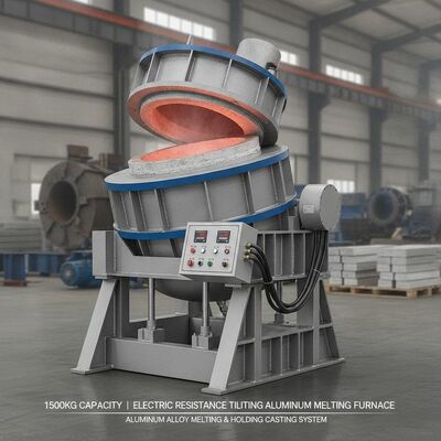 membeli 1500kg Kapasitas Electric Resistance Aluminium Melting Furnace dengan Hydraulic Tilting dan PID Intelligent Temperature Control pembuatan online