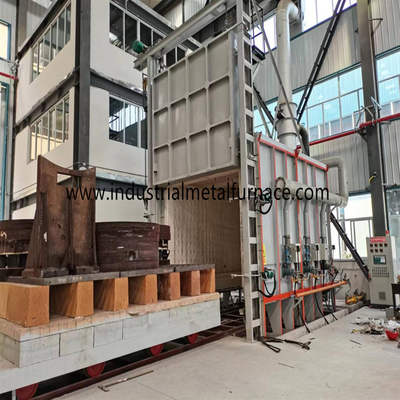 550 derajat Celcius Bogie Hearth Aluminium Wire Annealing Car Bottom Furnace Untuk Koil Aluminium