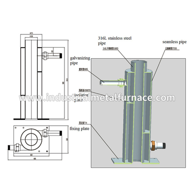 Oval Crucible 300 500 800 1000 kg Tungku Peleburan Logam Industri Gas dengan Recuperator