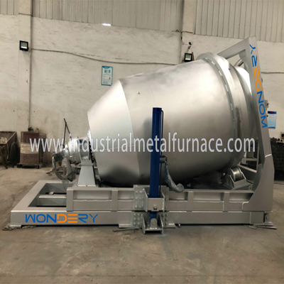 5000KG Gas Fired Rotary Industrial Aluminium Melting Furnace untuk pembuatan ingot