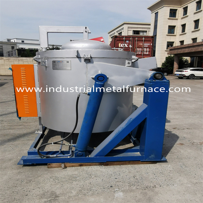 850 Deg Hidrolik Memiringkan Aluminium Crucible Melting Furnace Industrial Electric Resistance