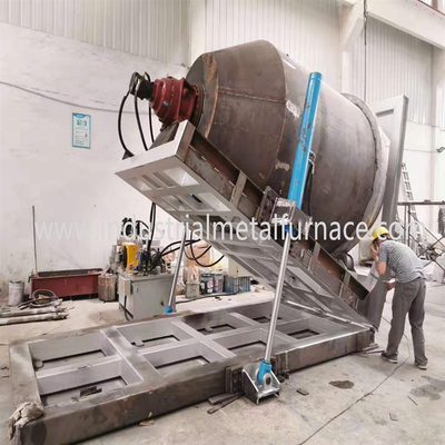 5000KG Gas Fired Rotary Industrial Aluminium Melting Furnace untuk pembuatan ingot
