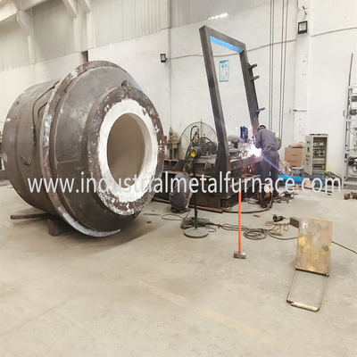4000KG Gas Alam Industri Tungku Peleburan Logam Tembaga Rotary Furnace